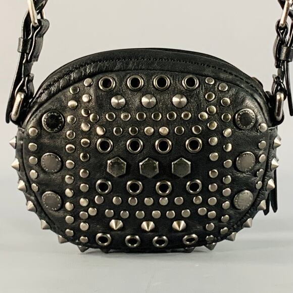 MARC by MARC JACOBS Black Gunmetal Studded Leather Shoulder Bag - Picture 2 of 4